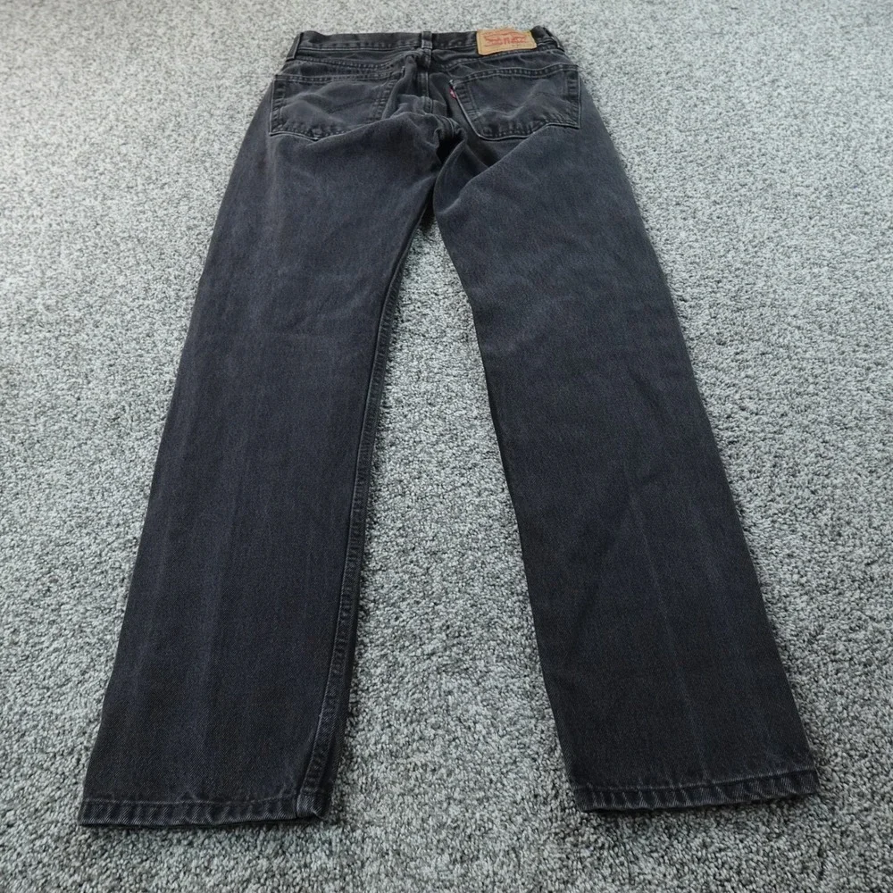 Levis Jeans Mens 30X32 Black Dark Denim Pants 505 Straight Leg 5 Pocket Mid Rise